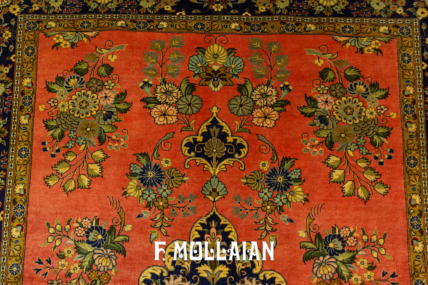 Tappeto Qum Persiano con Motivo Floreale di Kurk Lana (207×140 cm)