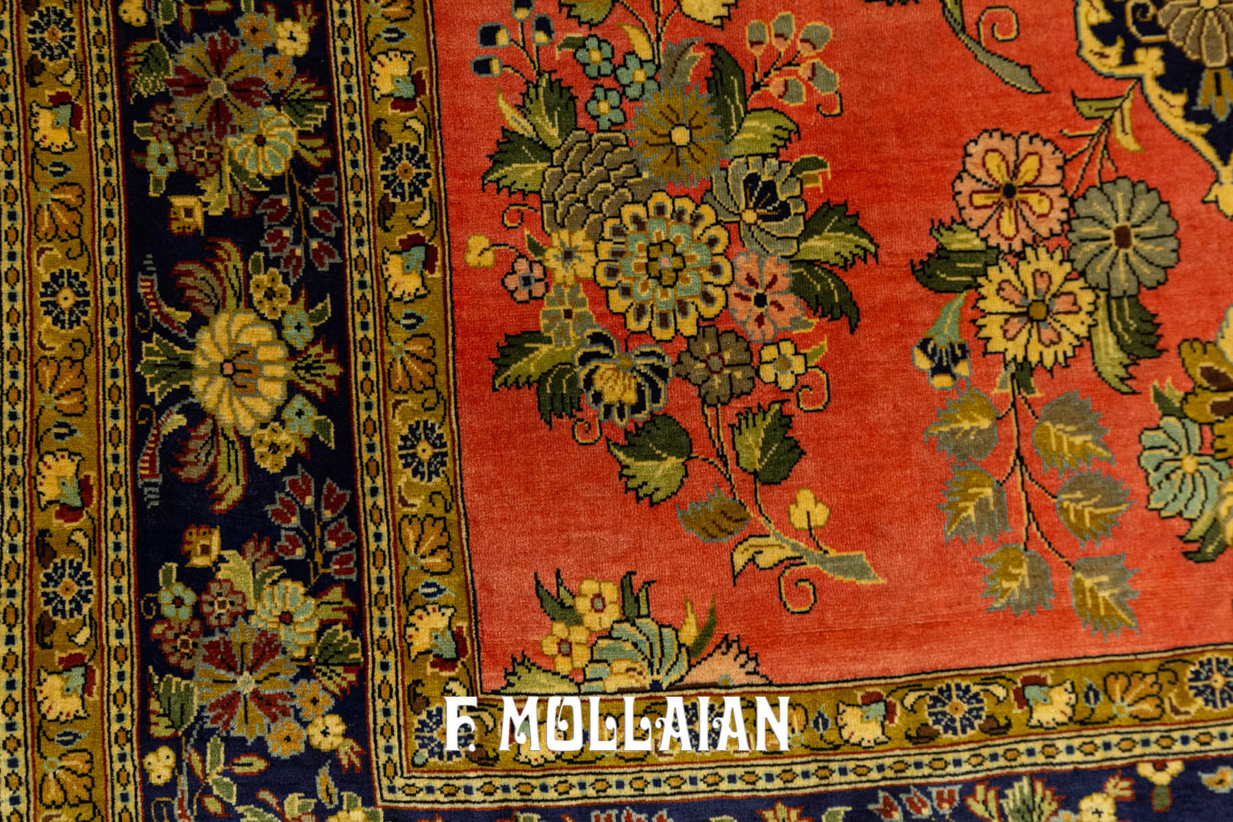 Tappeto Qum Persiano con Motivo Floreale di Kurk Lana (207×140 cm)