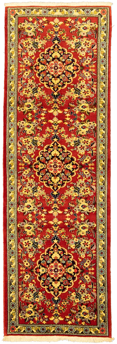Tappeto per corridoio Persiano Qum Kork annodato a mano (210×65 cm)